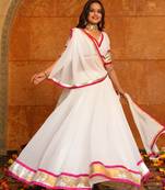 White Ethnic Georgette lehenga choli