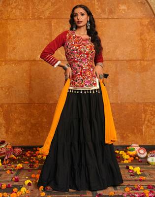Maroon Festive Special Crepe Fabric Lehenga choli 1