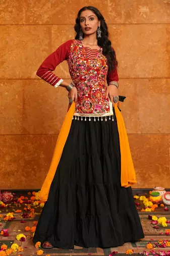 Maroon  Festive Special Crepe Fabric Lehenga choli