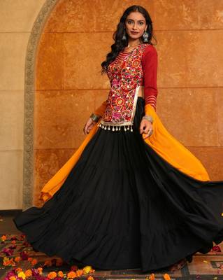 Maroon Festive Special Crepe Fabric Lehenga choli 4