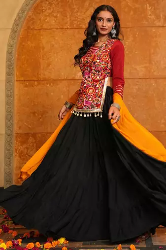 Maroon Festive Special Crepe Fabric Lehenga choli