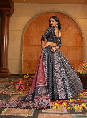 Black Ethnic Crepe lehenga choli 2