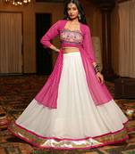 Pink Festive Special Georgette Lehenga choli