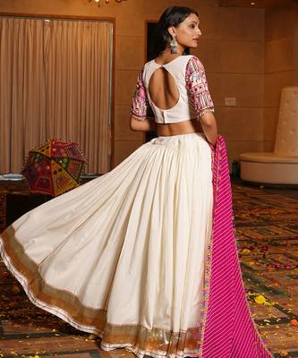 Off White Ethnic Crepe lehenga choli 2