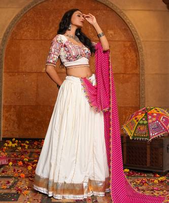 Off White Ethnic Crepe lehenga choli 4
