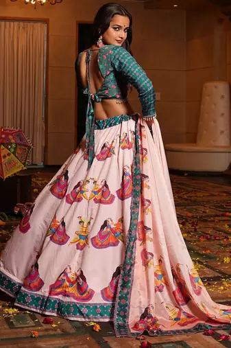 Green Ethnic Crepe lehenga choli