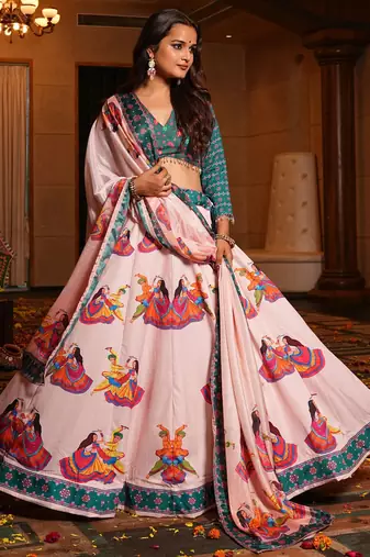 Green Ethnic Crepe lehenga choli