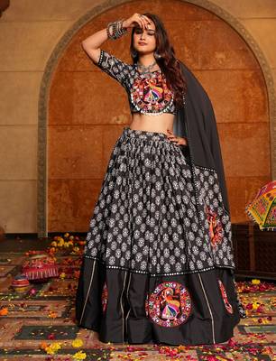 Black Ethnic Crepe lehenga choli 1