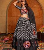 Black Ethnic Crepe lehenga choli