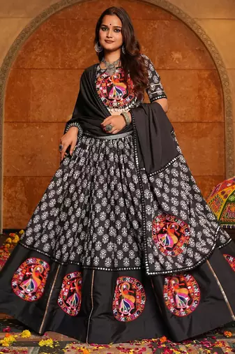 Black Ethnic Crepe lehenga choli
