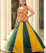 Mustard Ethnic Cotton lehenga choli
