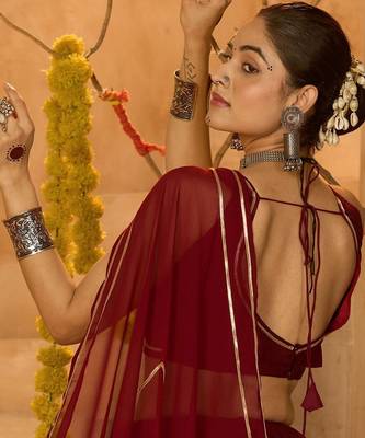Maroon Ethnic Silk Crepe lehenga choli 2