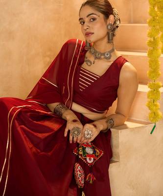 Maroon Ethnic Silk Crepe lehenga choli 3