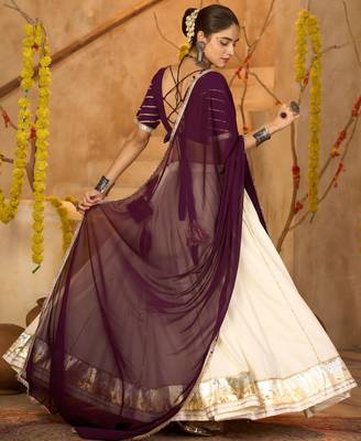 Wine Ethnic Crepe lehenga choli 2