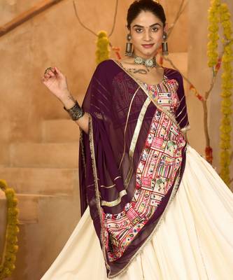 Wine Ethnic Crepe lehenga choli 3
