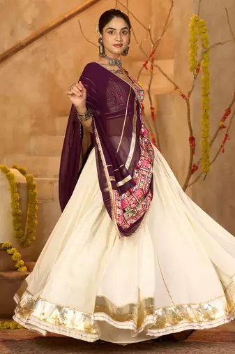 Wine Ethnic Crepe lehenga choli