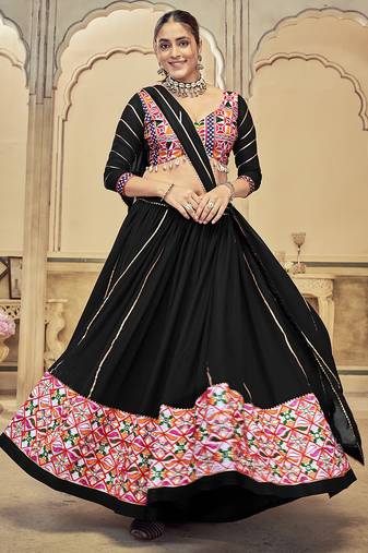 Black Georgette Designer Navratri Lehenga choli