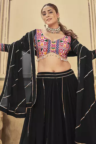 Black Georgette Navratri Lehenga choli