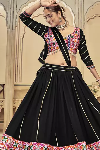 Black Georgette Navratri Lehenga choli