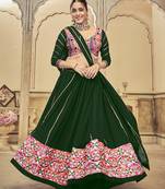 Green Georgette Designer Navratri Lehenga choli
