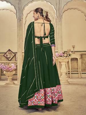 Green Georgette Navratri Lehenga choli 2