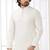 Men's off white  straight kurta with embroidered art silk  and with lining
