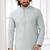 Men's mint green  straight kurta with embroidered art silk  and with lining