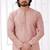 Men's peach  straight kurta with embroidered art silk  and with lining