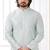 Men's mint green  straight kurta with embroidered art silk  and with lining