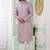 Men's purple  straight kurta with embroidered art silk  and with lining