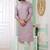 Men's purple  straight kurta with embroidered art silk  and with lining