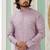 Men's purple  straight kurta with embroidered art silk  and with lining