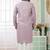 Men's purple  straight kurta with embroidered art silk  and with lining