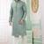 Men's green  straight kurta with embroidered art silk  and with lining