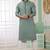 Men's green  straight kurta with embroidered art silk  and with lining