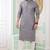 Men's grey  straight kurta with embroidered art silk  and with lining