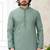 Men's green  straight kurta with embroidered art silk  and with lining