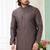 Men's brown  straight kurta with embroidered art silk  and with lining