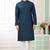 Men's teal green  straight kurta with embroidered art silk  and with lining