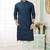 Men's teal green  straight kurta with embroidered art silk  and with lining