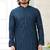 Men's teal green  straight kurta with embroidered art silk  and with lining