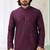 Men's wine  straight kurta with embroidered art silk  and with lining