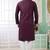 Men's wine  straight kurta with embroidered art silk  and with lining