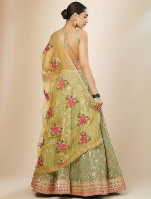 Pista Georgette Ethnic Lehenga choli 3