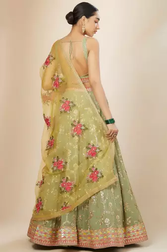 Pista Georgette Ethnic Lehenga choli