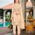Cream color chinon fabric designer embroidered free size stithed suit