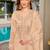 Cream color chinon fabric designer embroidered free size stithed suit