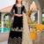 Black color chinon fabric designer embroidered free size stithed suit