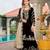 Black color chinon fabric designer embroidered free size stithed suit
