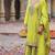 Lemon color chinon fabric wedding designer palazzo dress for ceremonial looks